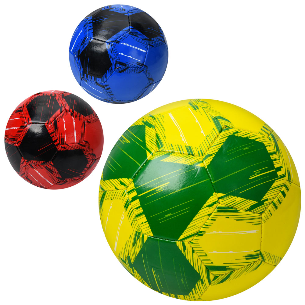 М'яч футбольний № 5 з ПВХ товщиною 1,8 мм вагою 280-300 г, в асортименті, у пакеті