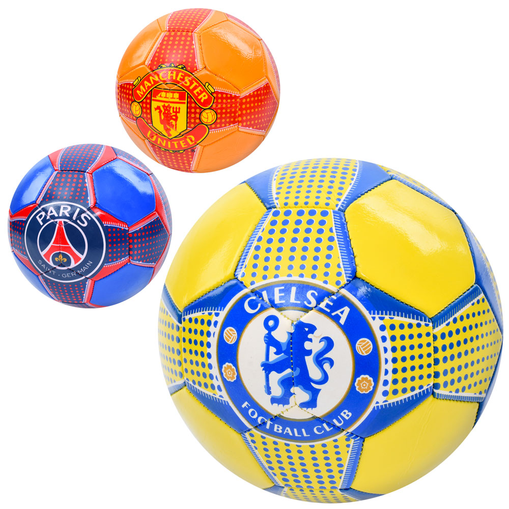 М'яч футбольний № 5 з ПВХ товщиною 1,8 мм вагою 300 г, в асортименті