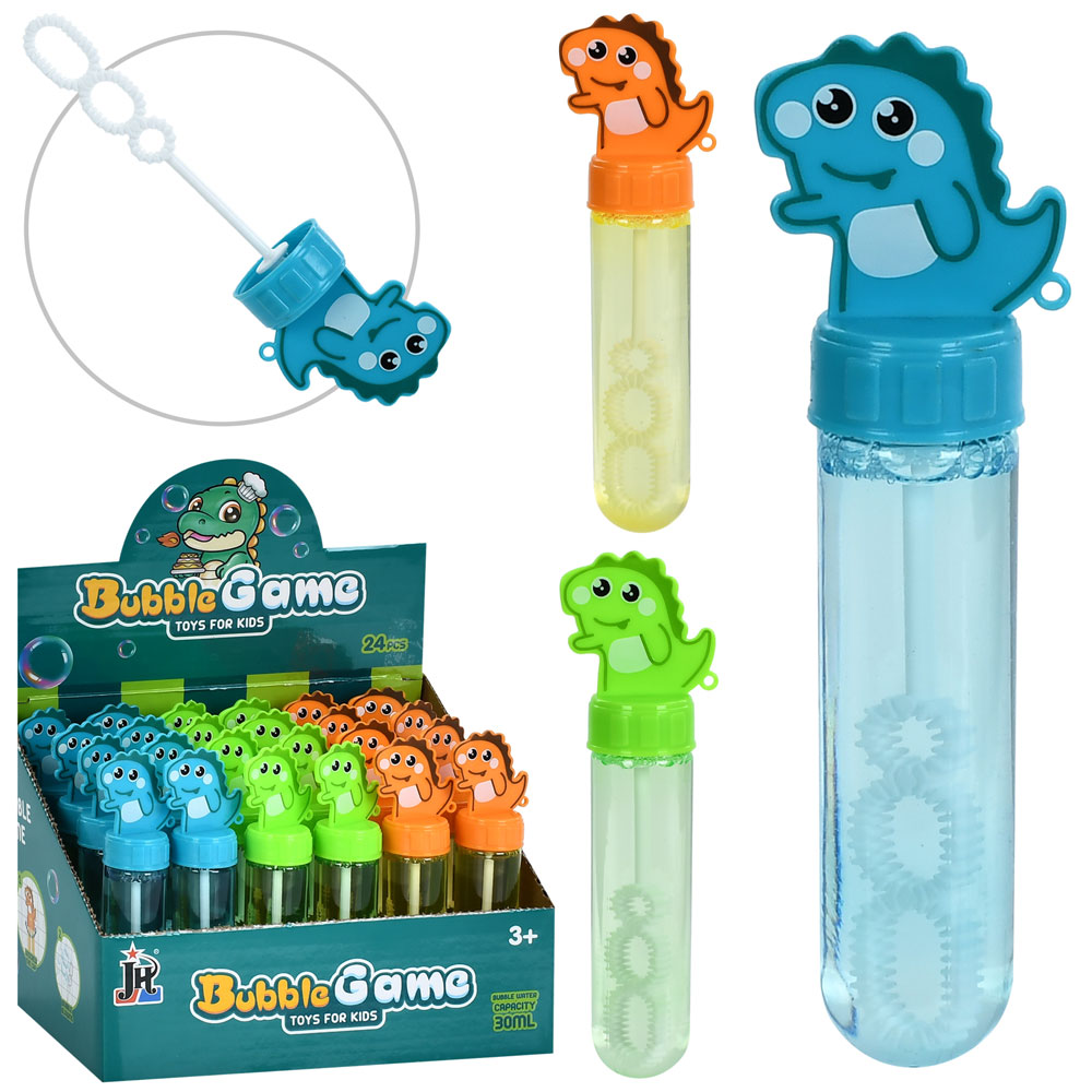 Мильні бульбашки «Динозавр» 13 см, в асортименті, по 24 шт у дисплеї 19,5х13,5х14,5 см