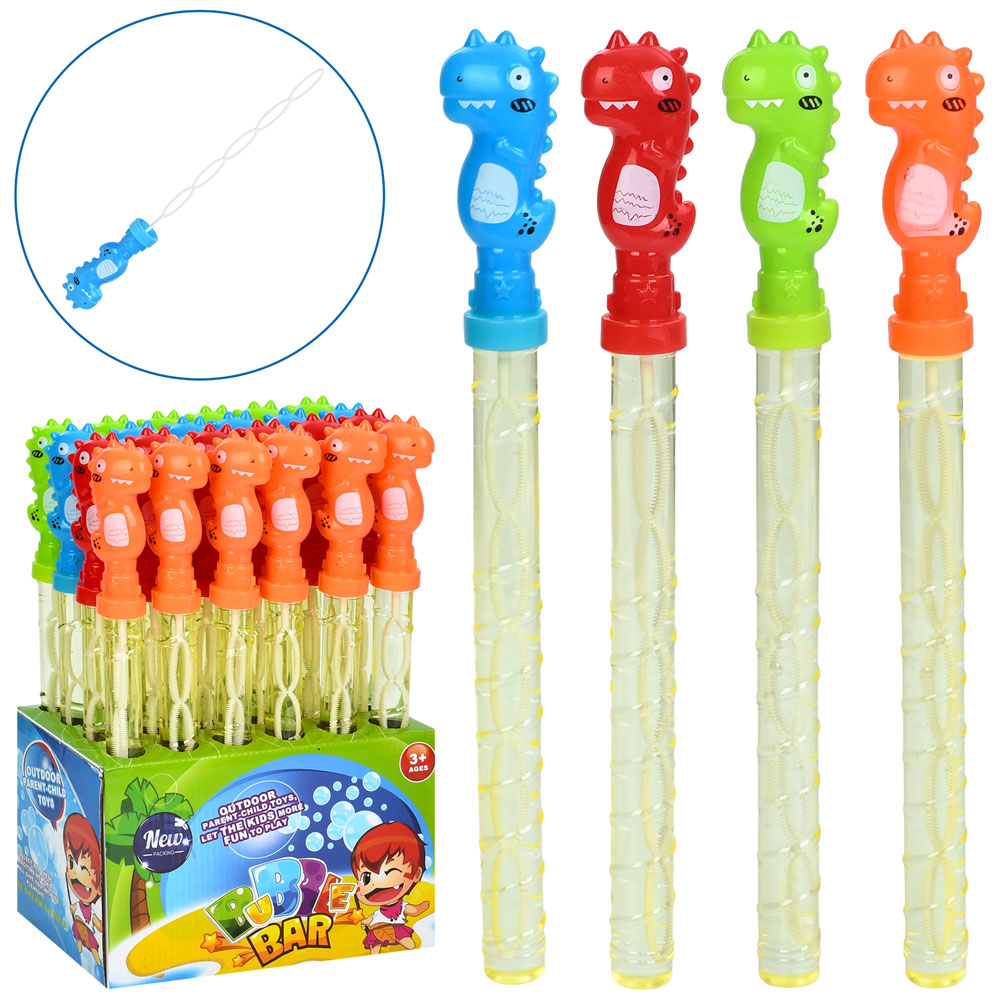 Мильні бульбашки «Динозавр» 37 см, в асортименті, 24 шт у дисплеї 24х37х14,5 см