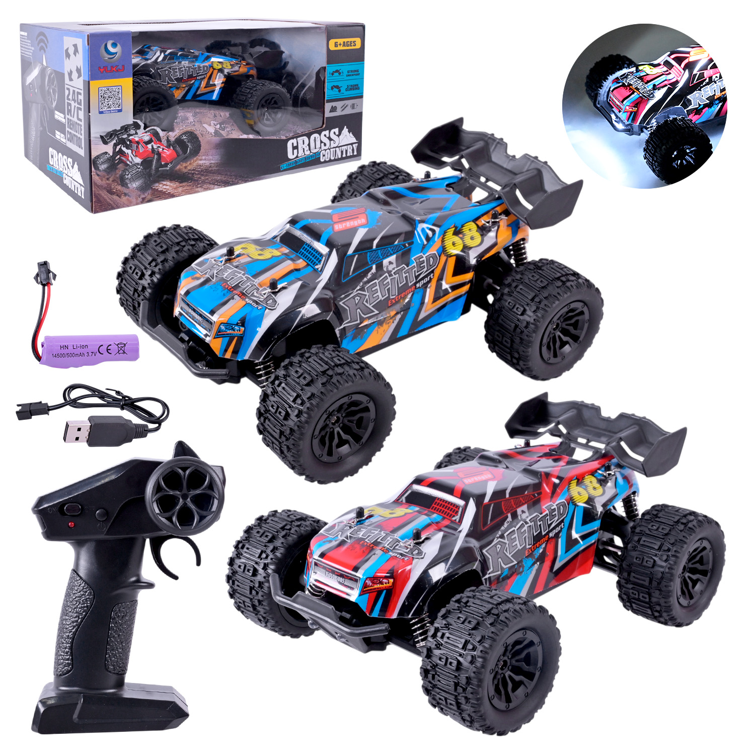 Машина р/к на акумуляторі, в асортименті, у коробці 30х20х15 см