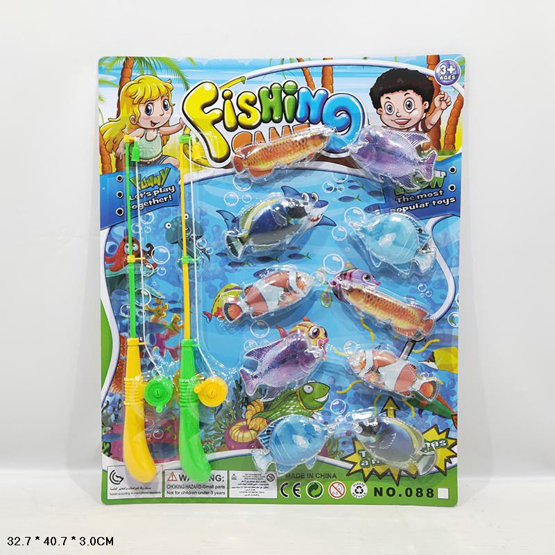 Набір для риболовлі магнітний: 2 вудки та 10 рибок, на планшетці 32,7х40,7х3 см