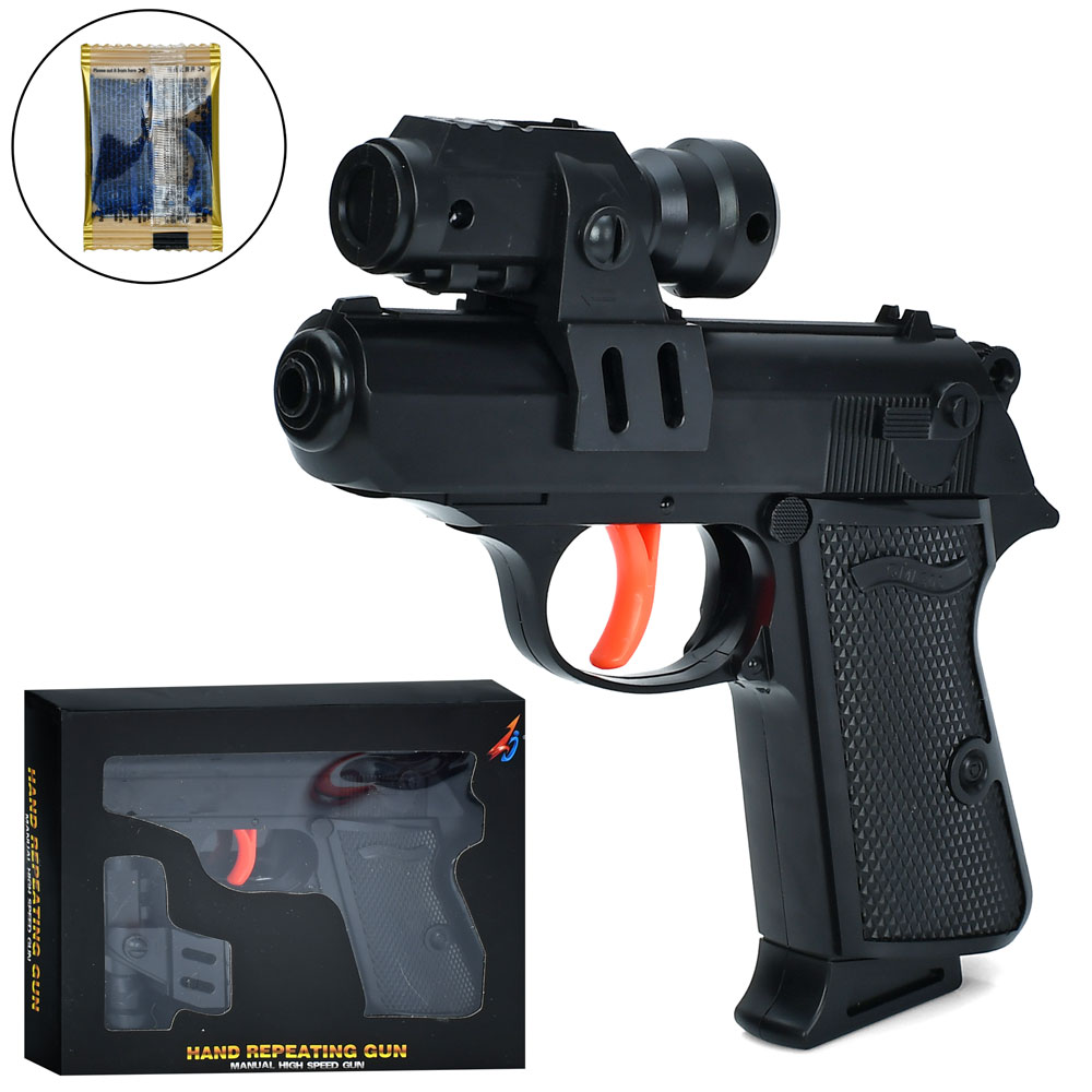 Іграшковий пістолет 15,5 см з водними кулями, в коробці 18х14,5х4 см