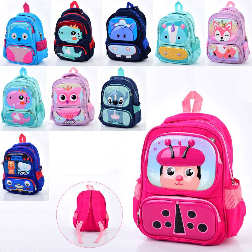 Рюкзак 27х33х12 см на 1 відділення на блискавці з 2 кишенями та короткою ручкою, в асортименті, у пакеті