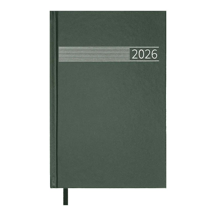Щоденник датований A5 на 320 арушів з обкладинкою зі шкірзаму, зелений, ТМ Buromax
