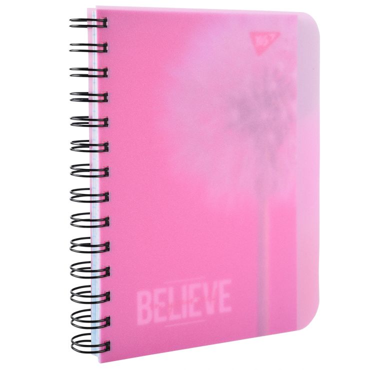 Зошит з роздільниками «Вір в себе» В6 на 144 аркуші у клітинку на спіралі збоку з пластиковою обкладинкою, ТМ YES