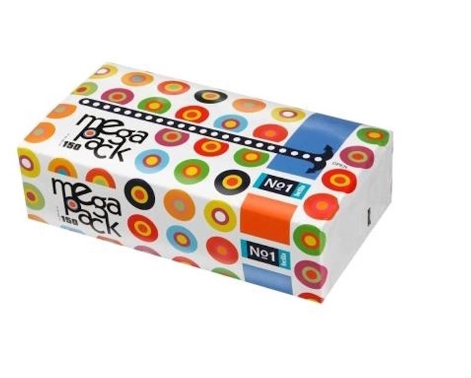 Севретки косметичні «Mega Pack №1» універсальні двошарові, 150 шт в упаковці, Bella