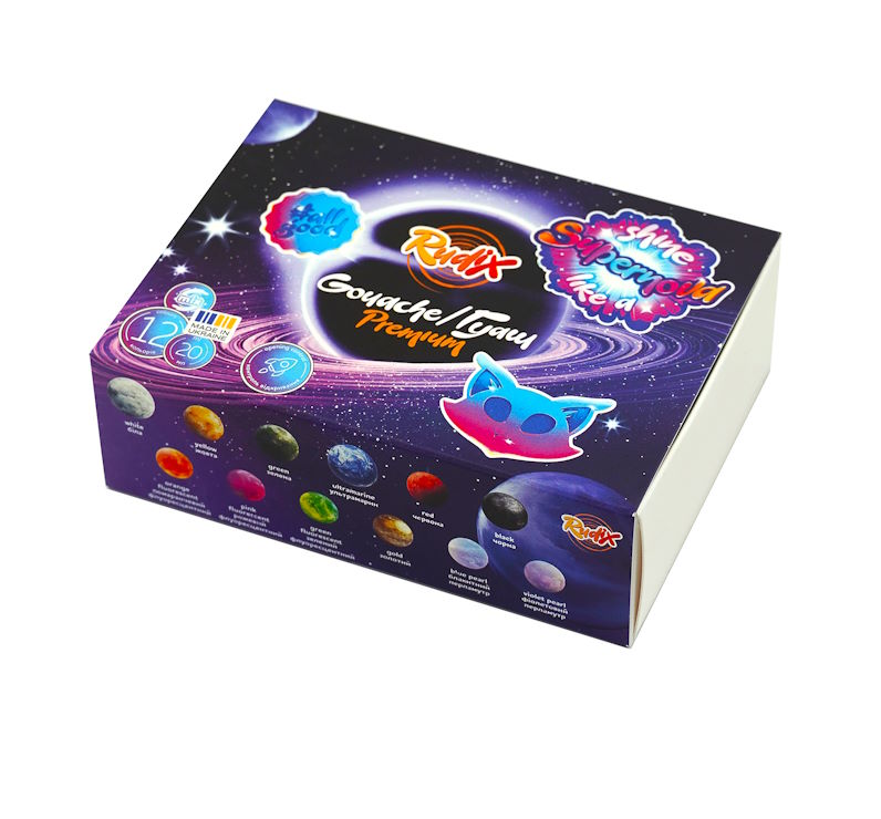 Фарби гуашеві на 12 кольорів по 20 мл, RUDIX