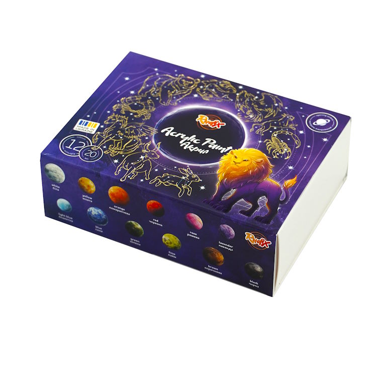 Фарби акрилові на 12 кольорів по 20 мл, RUDIX