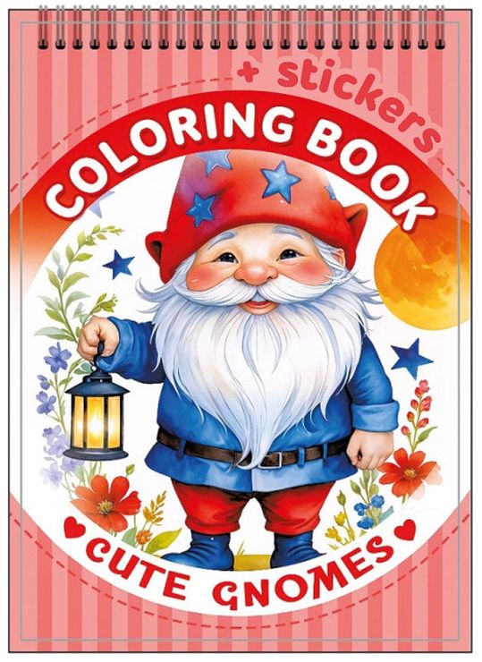 Розмальовка на 12 аркушів з наліпками на спіралі 10,5х15 см, ТМ Манадрин