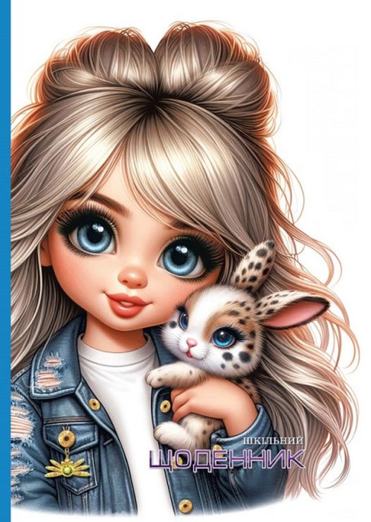 Щоденник шкільний 16,5х24 см на 40 аркушів з матовою ламінацією та глітером, ТМ Мандарин