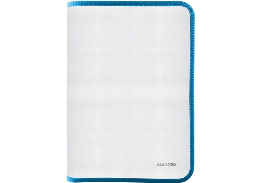 Папка-пенал В5 пластикова на блискавці, текстура «тканина», синя, ТМ Economix