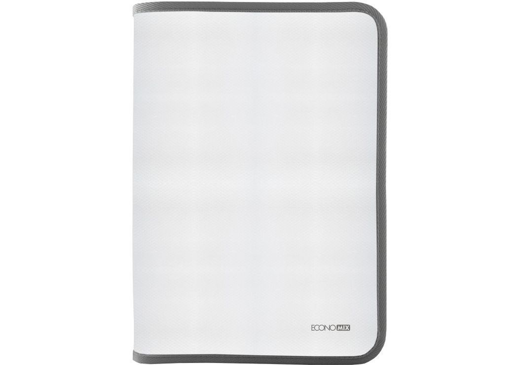 Папка-пенал В5 пластикова на блискавці, текстура «тканина», сіра, ТМ Economix