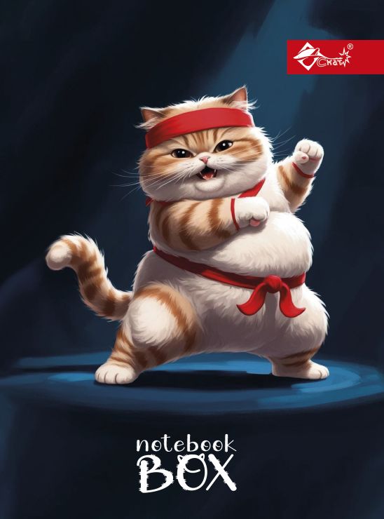 Папка для зошитів «Кунг-фу кіт » В5 картонна на гумці, ТМ Скат