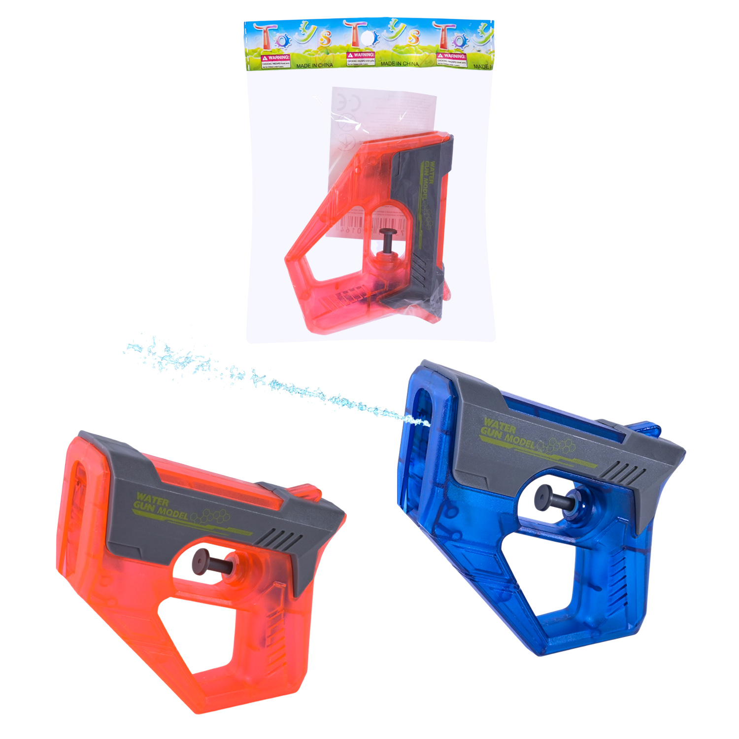 Іграшковий водний пістолет 15 см, в асортименті, у пакеті 14х3х20 см