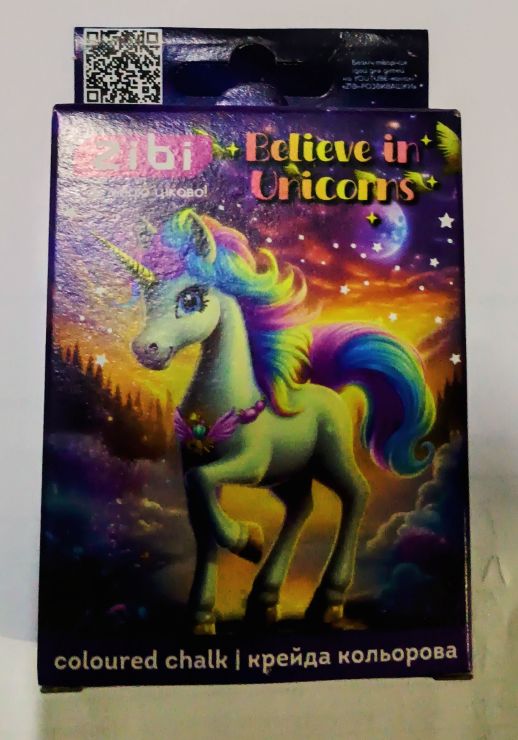 Крейда «UNICORN» кольорова 12 шт на 6 кольорів квадратна, TM ZiBi