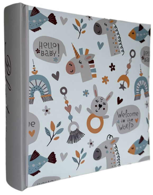 Фотоальбом «Baby Pattern» на 200 фото 10х15см з паперовими аркушами, обкладинка з ламінованого картону, 22х22 см