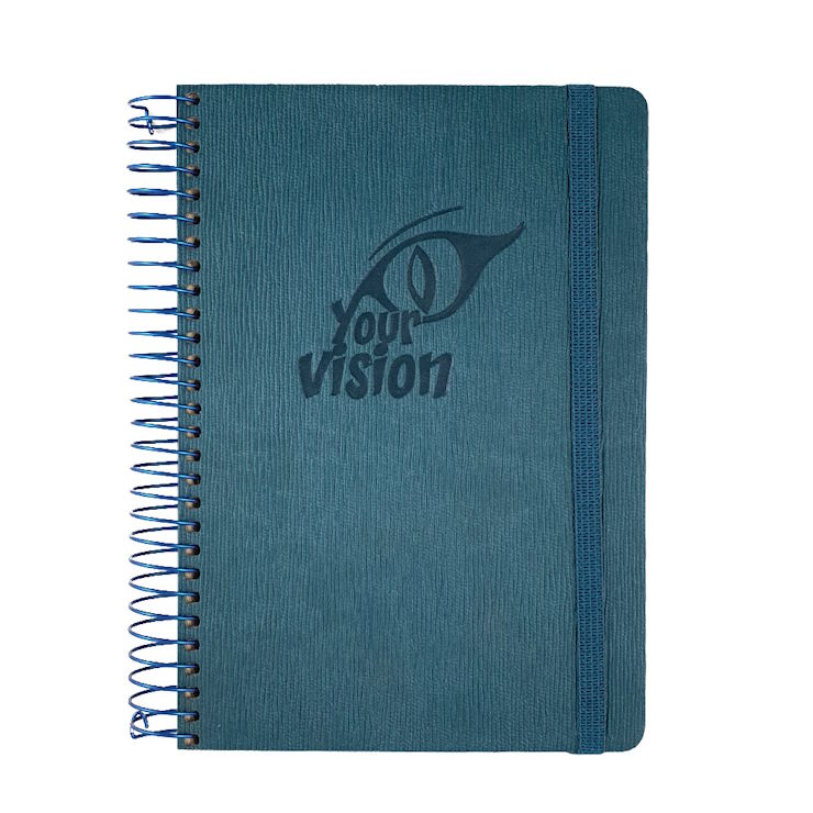 Блокнот «SKILL. Ecliss» В6 на 120 аркушів у клітинку з обкладинкою з ламінованого картону на пружині збоку, бірюзовий, ТМ Brisk