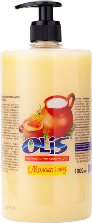 Крем-мило «Молоко та мед» з дозатором 1000 мл, ТМ Olis