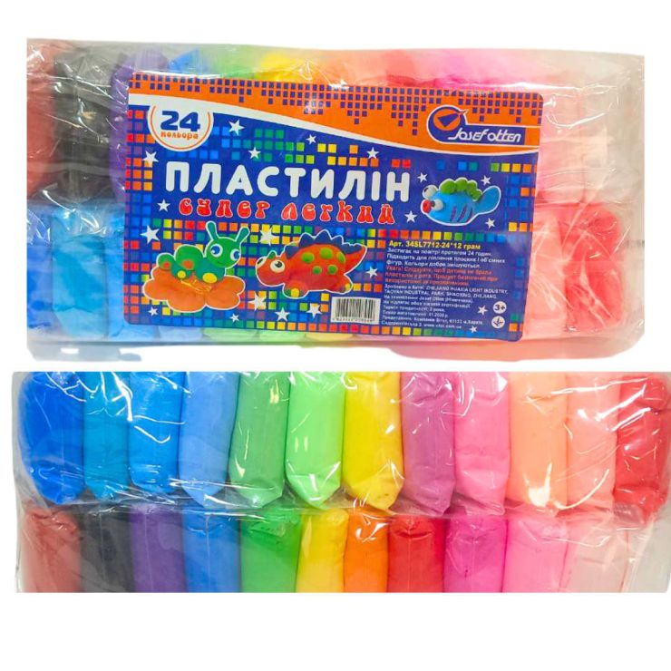 Пластилін легкий на 24 кольори по 10 г