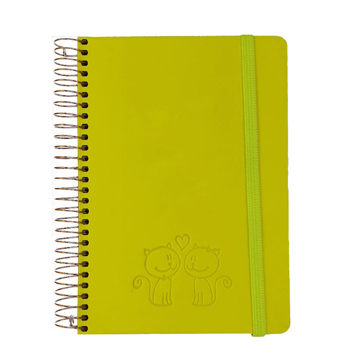 Блокнот «SKILL. Raso» В6 на 120 аркушів у клітинку з обкладинкою з ламінованого картону на пружині збоку, жовтий, ТМ Brisk