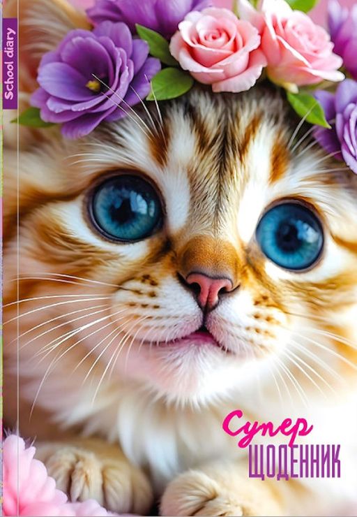 Щоденник шкільний 16,5х24 см на 40 аркушів з матовою ламінацією, ТМ Мандарин