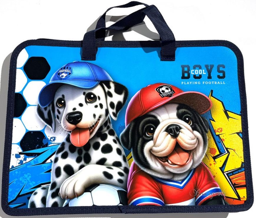 Папка-портфель А4+ на блискавці з кольоровим друком на одне відділення з ручками, ТМ Мандарин