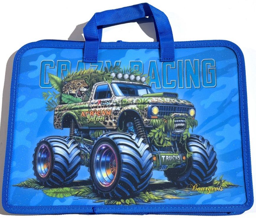 Папка-портфель А4+ на блискавці з кольоровим друком на одне відділення з ручками, ТМ Мандарин