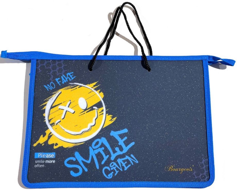 Папка-портфель А4+ на блискавці з кольоровим друком на одне відділення з ручками, ТМ Мандарин