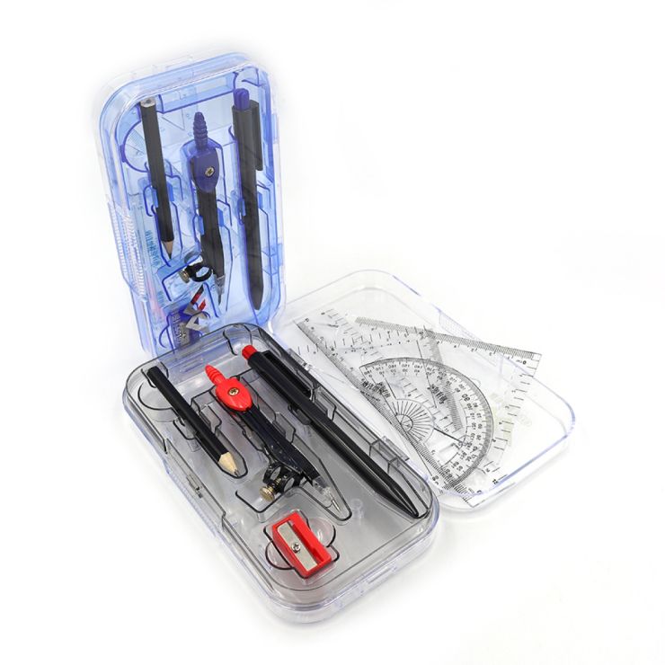 Готовальня 9 предметів: механічний олівець, олівець, циркуль, грифель, лінійки та точилка