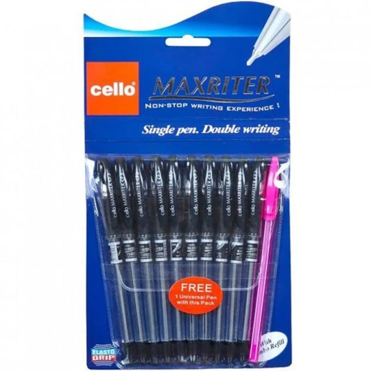 Ручка «Maxriter» масляна чорна + додаткова ручка, ТМ Cello