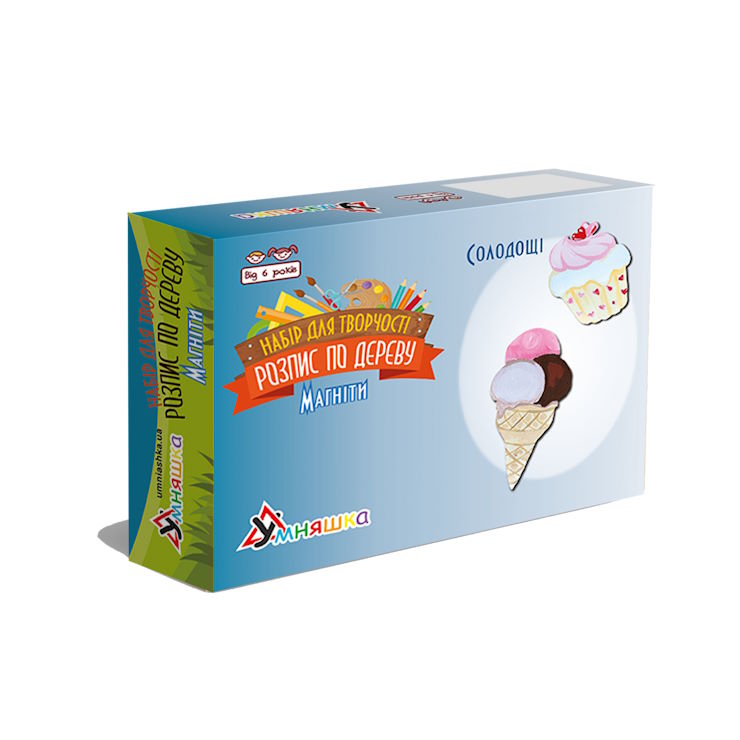 Набір для творчості «Розпис по дереву. Магніти-солодощі», у коробці 17х4х12,5 см, ТМ Умняшка