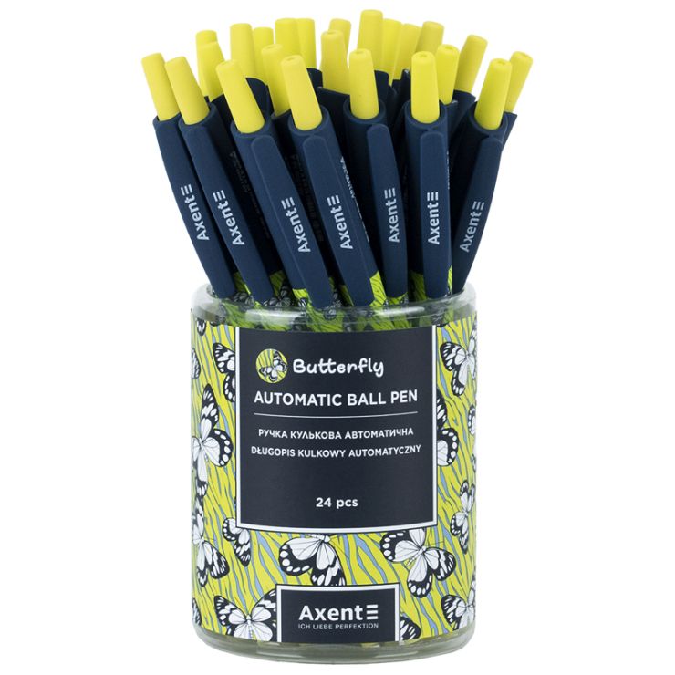 Ручка «Butterfly» кулькова автоматична синя, ТМ Axent