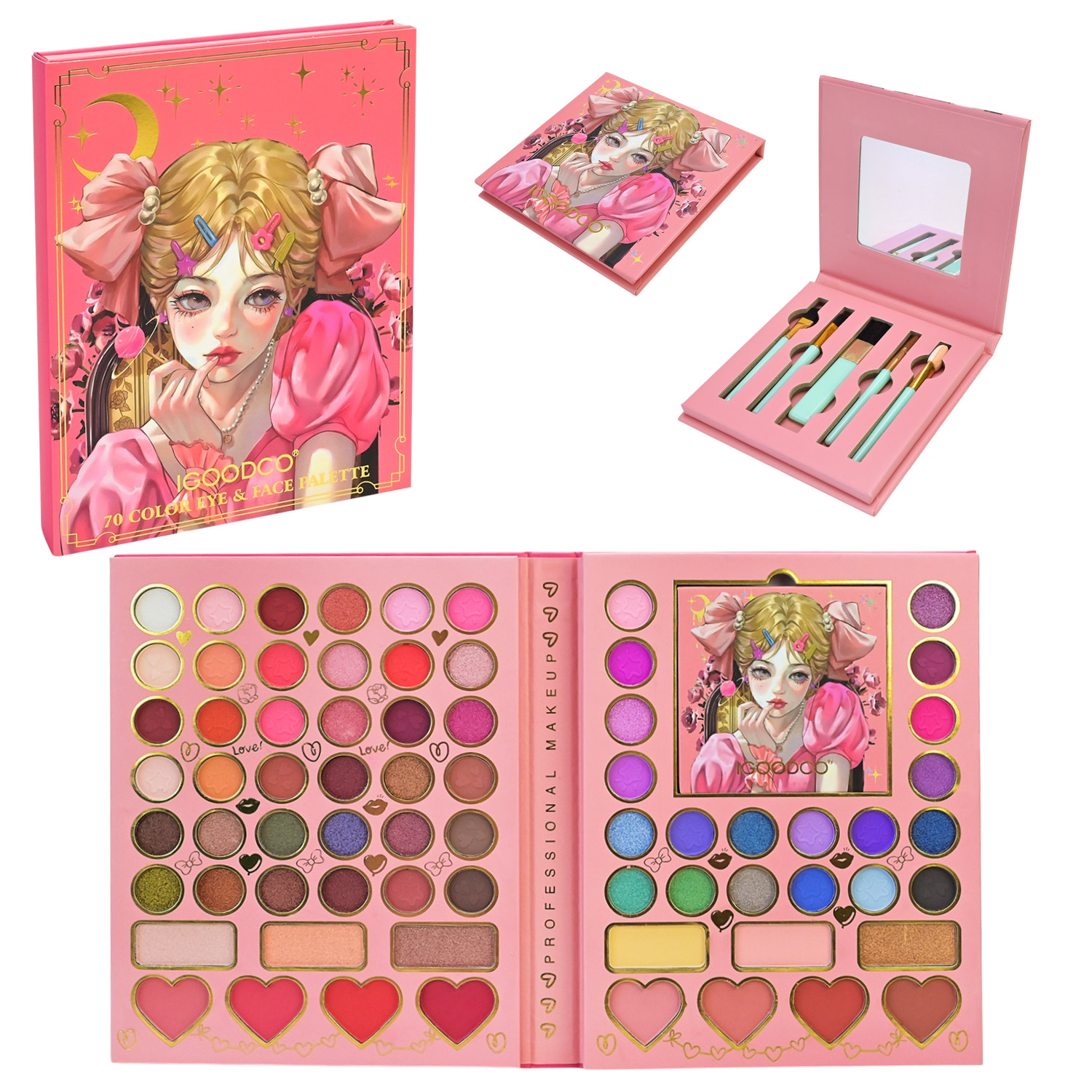 Дитяча косметика: палітра тіней з аксесуарами, у коробці 22,5х17,5х2 см