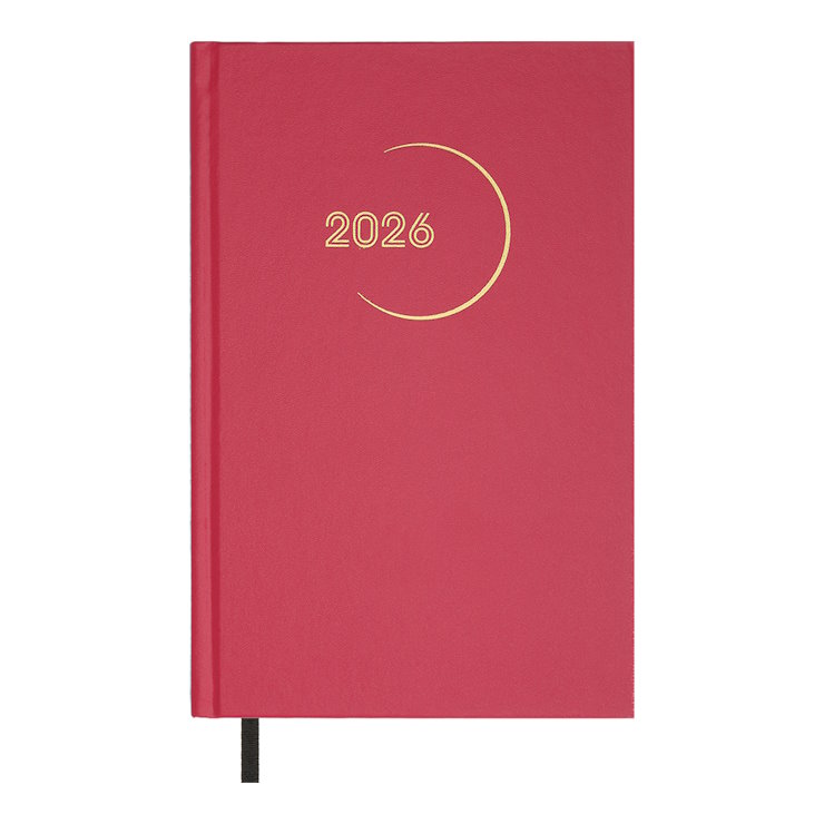 Щоденник датований «MADAM 2026» A5 на 336 сторінок з обкладинкою зі шкірзаму, малиновий, ТМ Buromax