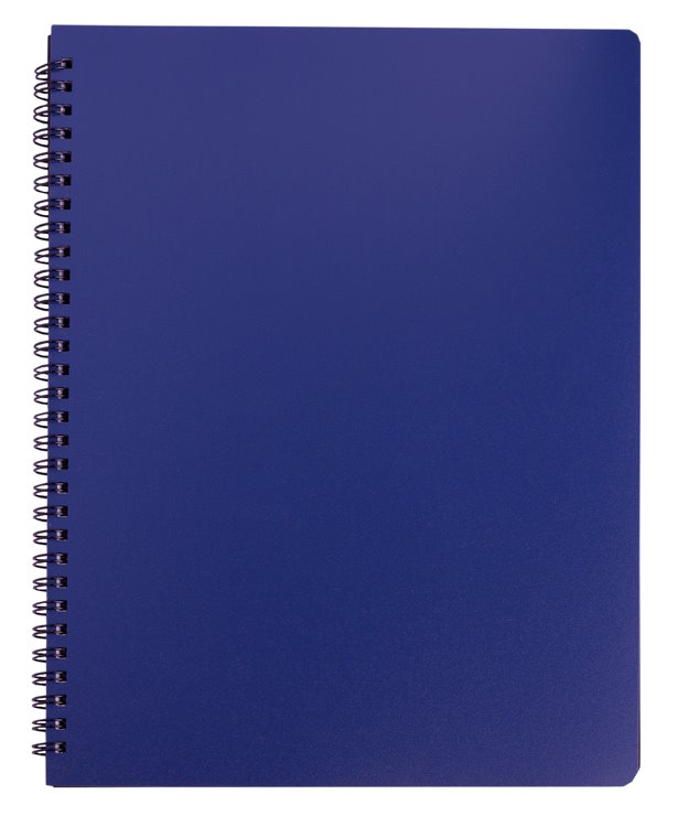 Канцелярська книга «OFFICE» на 96 аркушів у клітинку на спіралі з пластиковою обкладинкою, синя, ТМ Buromax