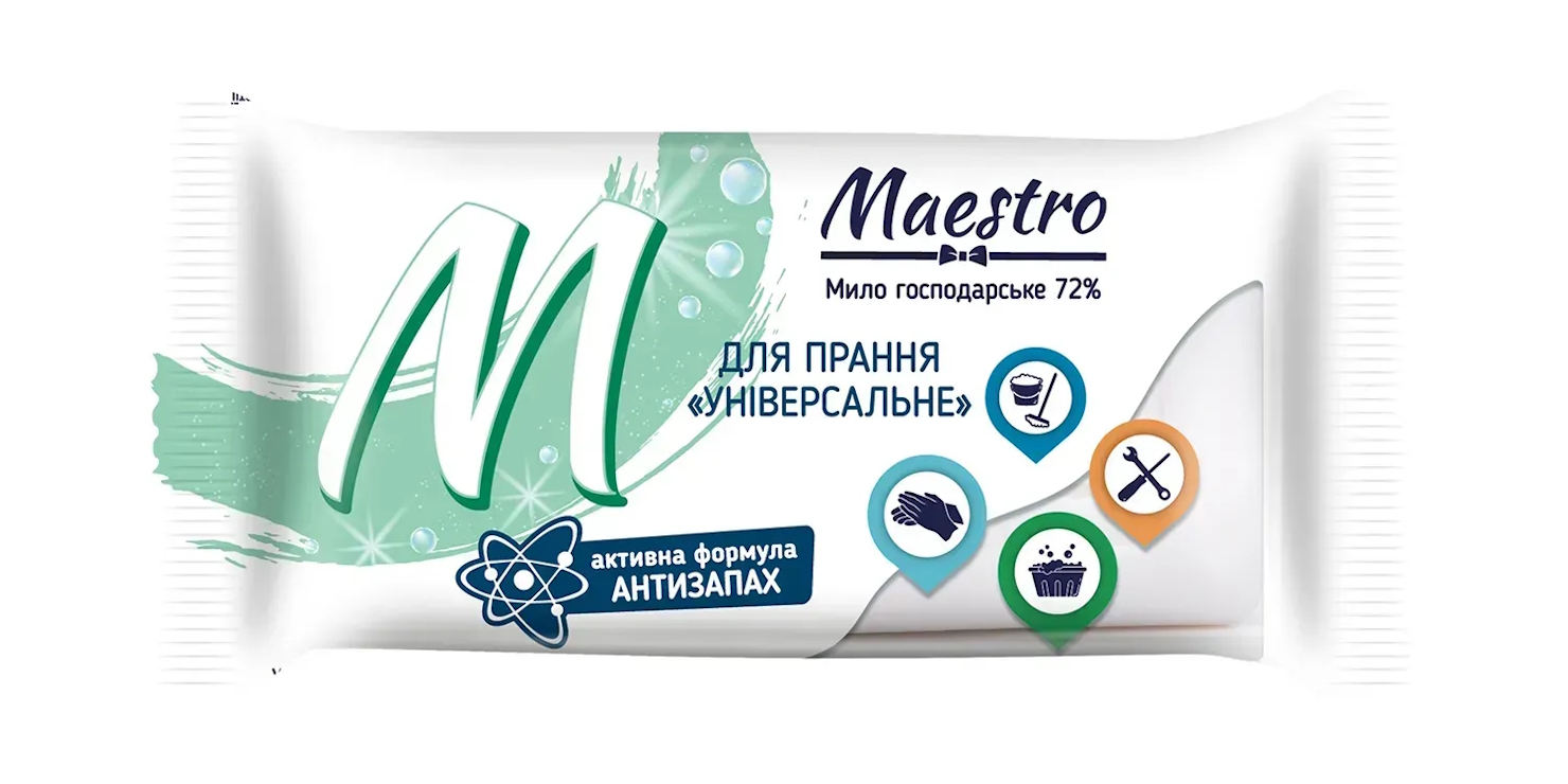 Мило господарське «Maestro універсальне» тверде 72 % 125 г