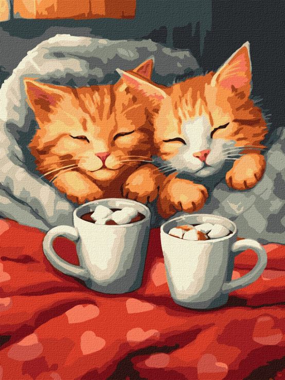 Картина за номерами «Закохані коти» 30х40 см, ТМ Ідейка