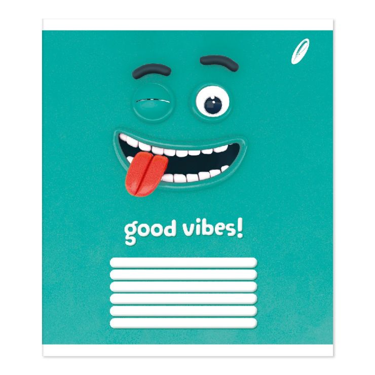 Зошит на 24 аркуші у лінію «Веселі смайли», № 0077, Пір'їнка