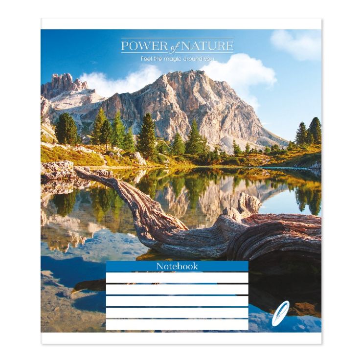 Зошит на 36 аркушів у лінію «Сила природи» №0353, Пір'їнка