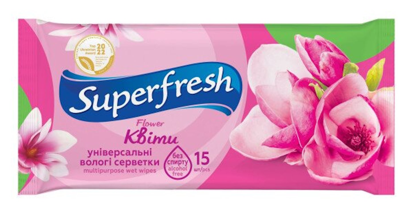 Вологі серветки «Flower» 15 шт в упаковці, ТМ Superfresh