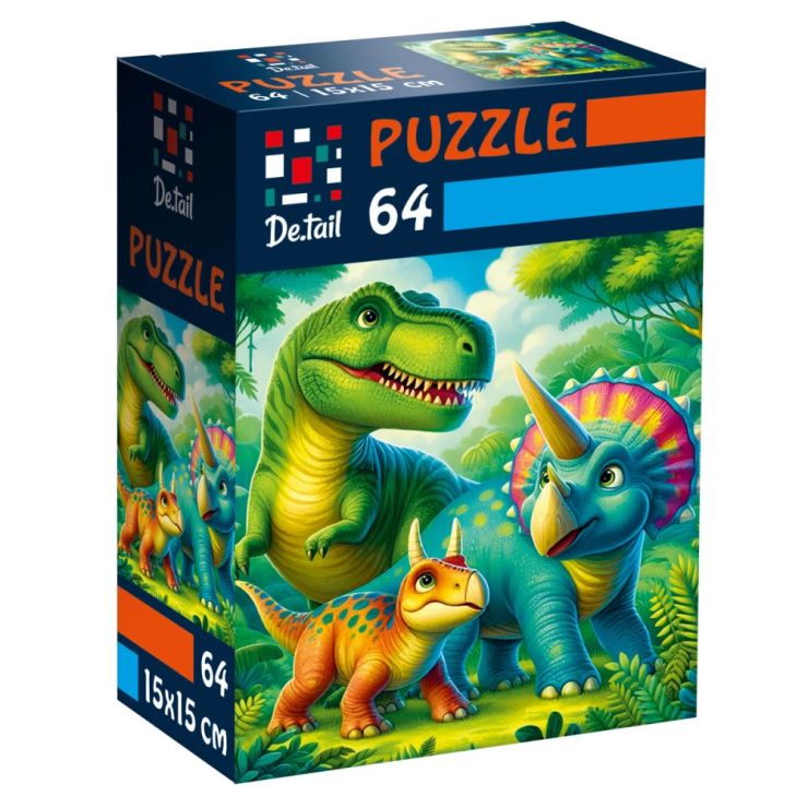 Пазли «De.tail. Доісторичні друзі» на 64 елементи, у коробці 7х3,5х10 см, ТМ Vladi Toys