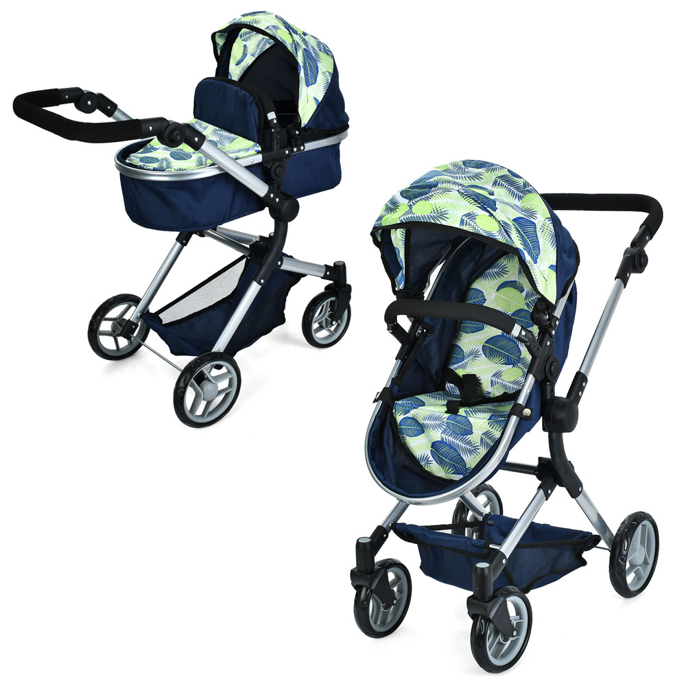 Коляска-трансформер для ляльки 65х40х85 см металева з люлькою 58х28х13 см, регульованою ручкою з EVA та кошиком, у коробці 39х50х15 см