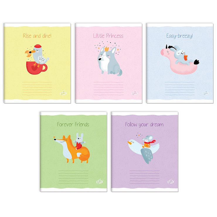 Зошит на 18 аркушів у лінію «кумедні малюки» №2561, ТМ Brisk