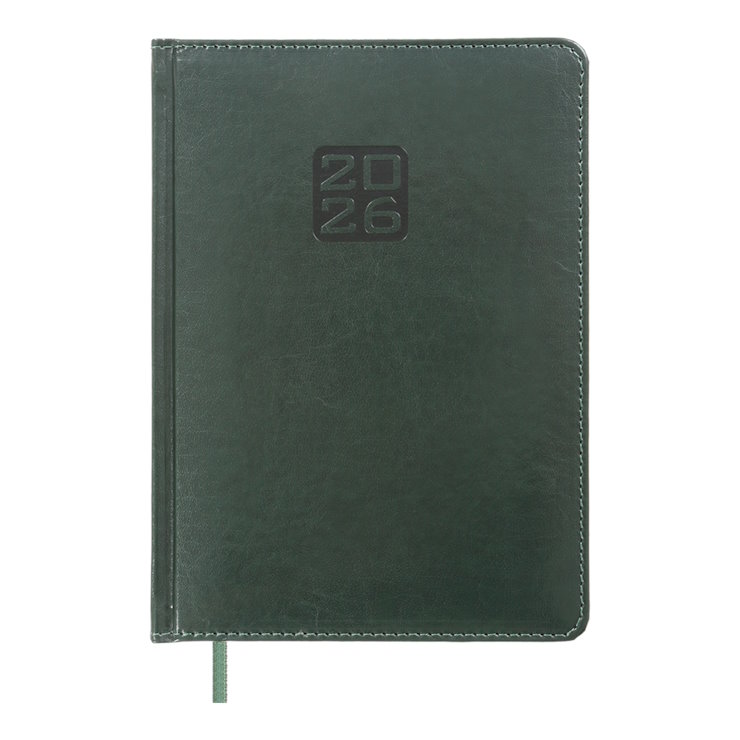 Щоденник датований «BRAVO 2026» A5 на 336 сторінок з обкладинкою зі шкірзаму, зелений, ТМ Buromax
