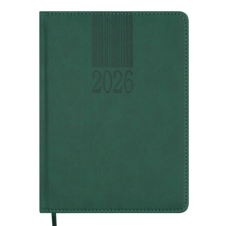 Щоденник датований «CODE 2026» A5 на 336 сторінок з обкладинкою зі шкірзаму, зелений, ТМ Buromax