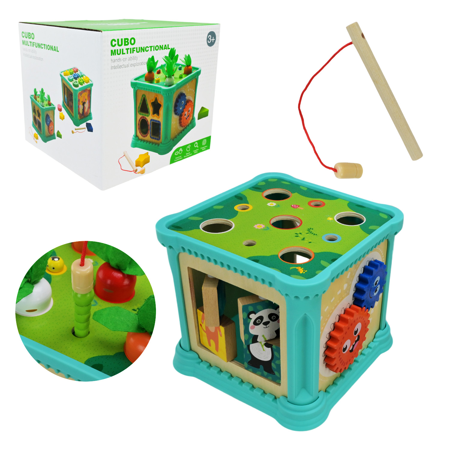 Куб-сортер 17х17х15,3 см дерев'яний, у коробці 17,5х17,7х16 см