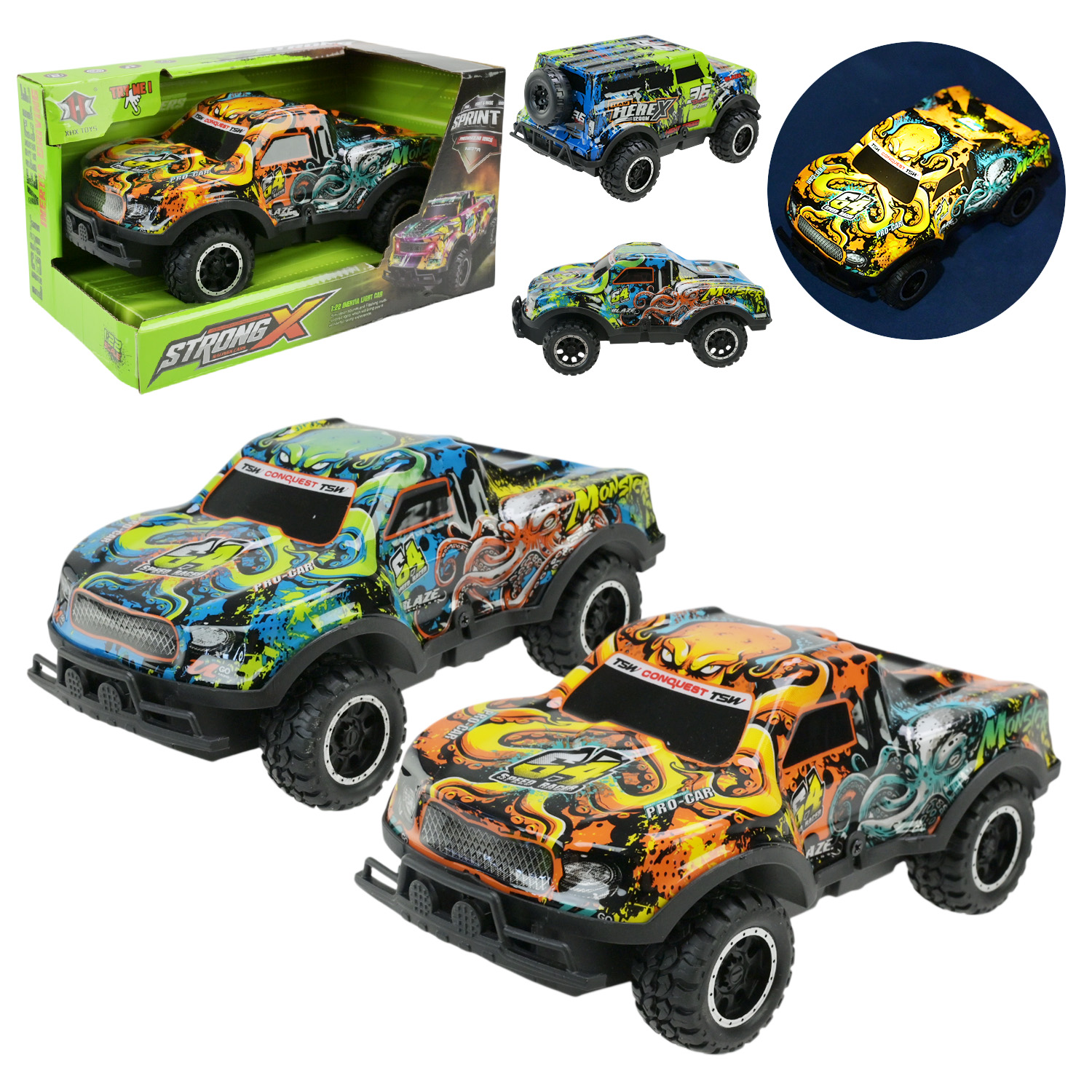 Машина «Джип» зі світлом та звуком, на батарейці, в асортименті, у коробці 18,5х11х10,5 см