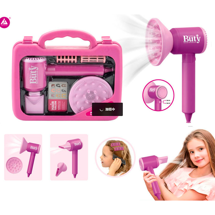 Набір перукаря: фен для волосся та бігуді, на батарейці, у валізі 26х22х6 см