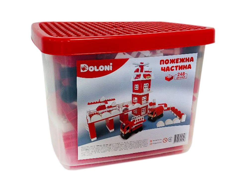 Конструктор «Пожежна частина» на 248 деталей, у пластиковому боксі, ТМ Долоні
